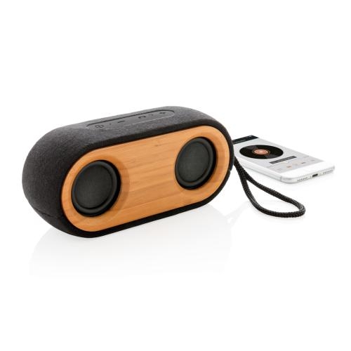 Bamboo X dubbele 10W speaker zwart/bruin