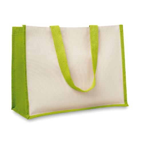 Jute/Canvas boodschappentas Campo de fiori lemon