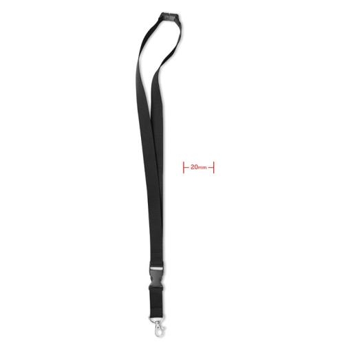 Lanyard metalen haak 20 mm Lany zwart