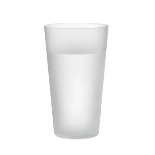 Frosted PP cup 550 ml Festa cup transparant/wit