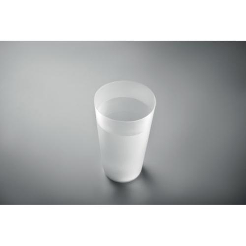 Frosted PP cup 550 ml Festa cup transparant/wit