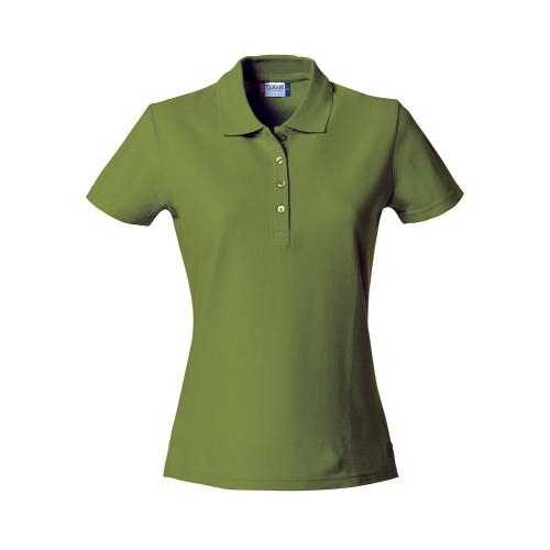 Basic dames polo army green,l