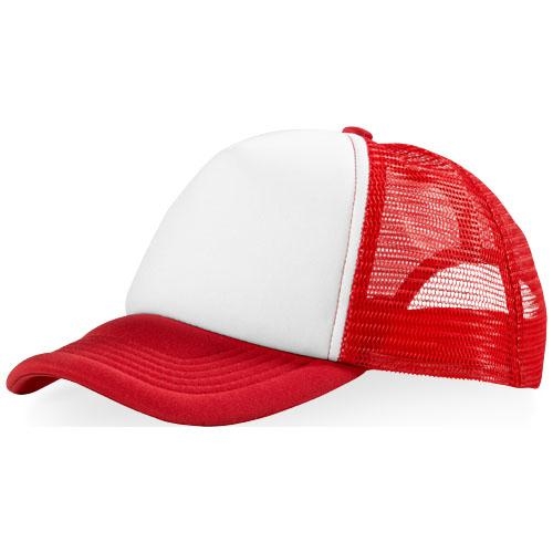 Trucker 5 panel cap rood/wit