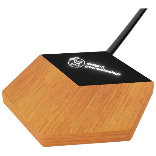 SCX.design W14 10 W  draadloze oplader met oplichtend logo hout/zwart