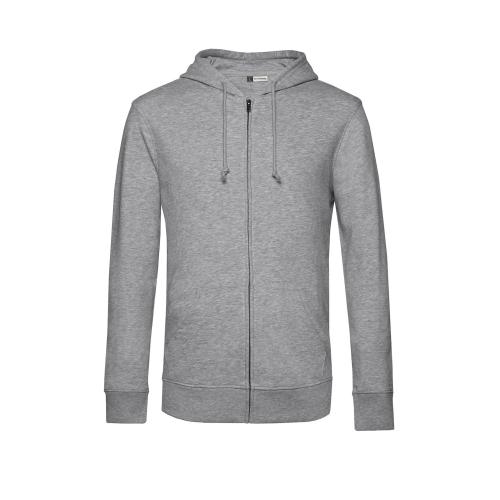 B&C Organic Zipped Hood heather grey,3xl