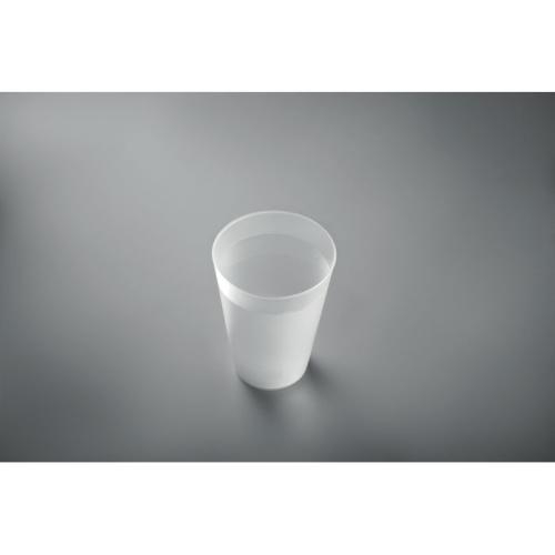 Matte PP beker 300ml Festa large transparant/wit