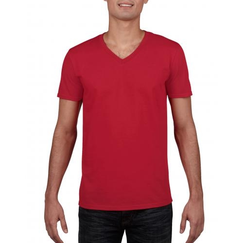 Gildan v-neck heren shirt rood,l