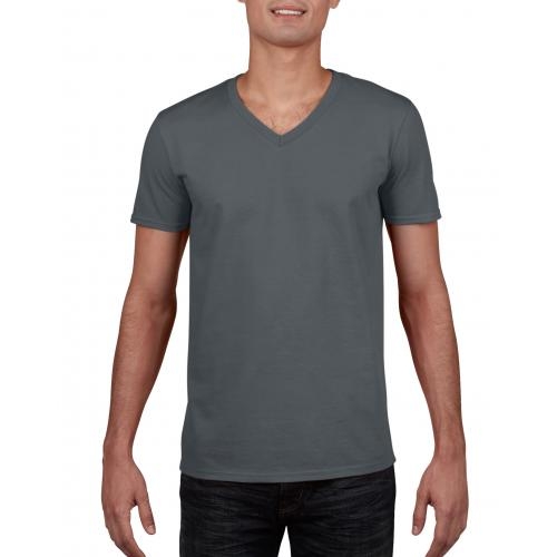 Gildan v-neck heren shirt charcoal,l