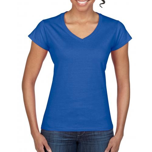 Gildan v-neck dames shirt royal blue,l