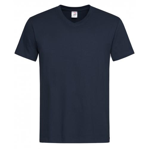 Stedman V-hals heren T-shirt blue midnight,l