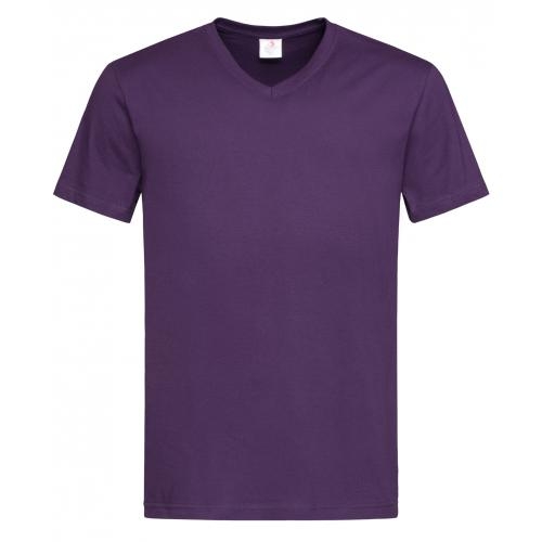 Stedman V-hals heren T-shirt deep berry,l