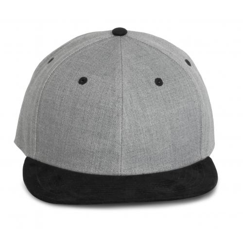 Pet Snapback - 6 panelen lichtgrijs/zwart