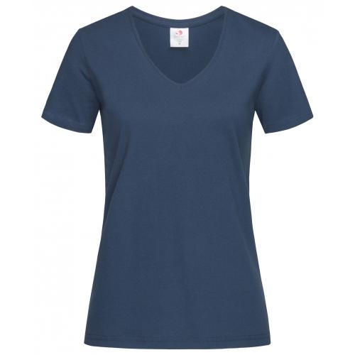 Stedman V-hals dames T-shirt navy,l