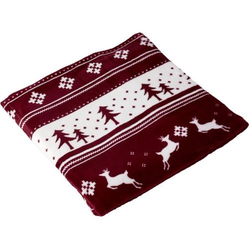 Polyester Kerst deken Michelle bordeaux