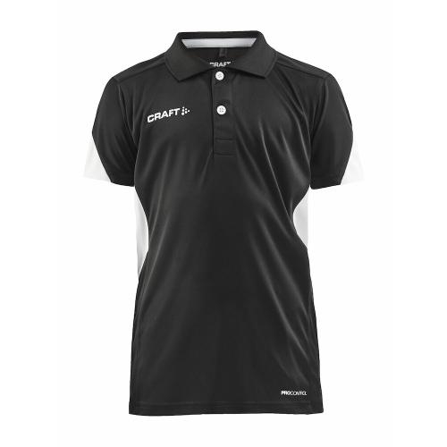 Pro Control Impact polo kids zwart/wit,122-128