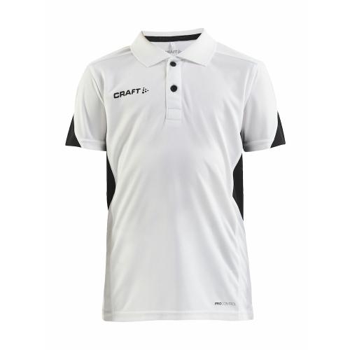 Pro Control Impact polo kids wit/zwart,122-128