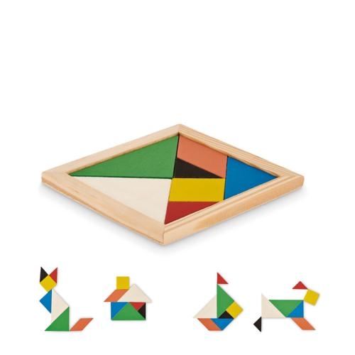 Gekleurde houten tangram wood