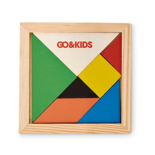 Gekleurde houten tangram wood