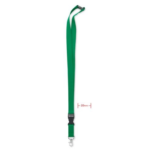 Lanyard met metalen haak 20mm groen