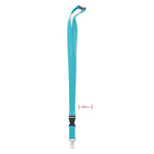 Lanyard met metalen haak 20mm turquoise