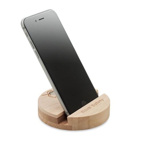 Berkenhouten telefoonhouder Grow round stand wood