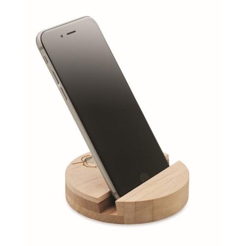 Berkenhouten telefoonhouder Grow round stand wood