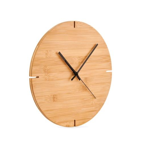 Ronde bamboe wandklok Esfere wood