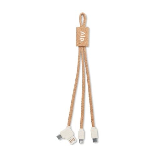 Kurken 3-in-1 oplaadkabel Cabie beige