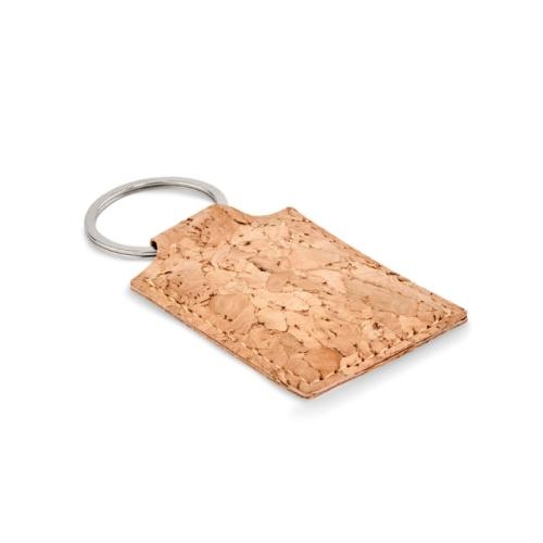 Sleutelhanger rechthoek kurk Concon beige