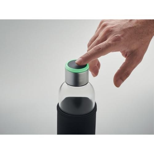 Glazen fles drink-sensor Inder zwart