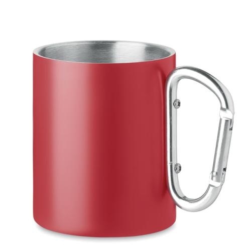 Metalen mok dubbelwandig Trumba 300 ml rood