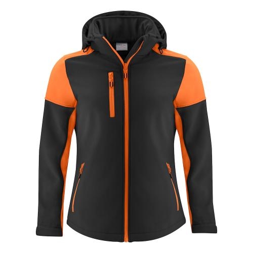 Prime Softshelljas dames zwart/oranje,2xl