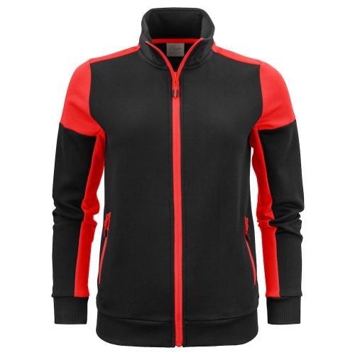 Sweatvest Prime dames zwart/rood,2xl