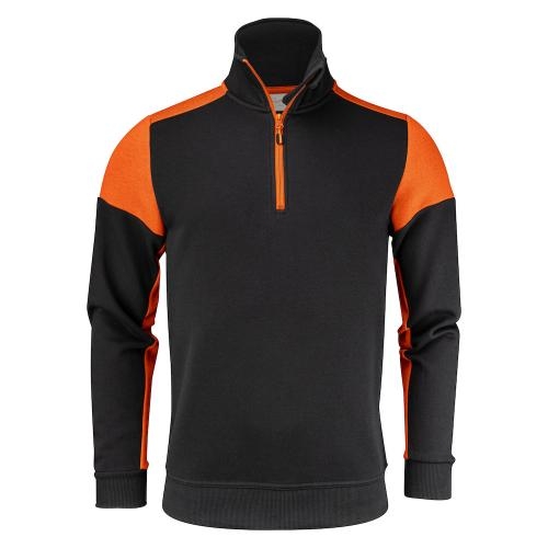 Sweater Prime halfzip zwart/oranje,2xl