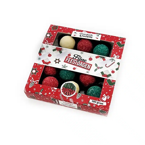 HappyTruffel Kerstbaleditie 12 truffels multicolour