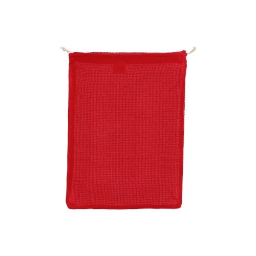 Gekleurd herbruikbaar groente fruitzakje 30x40cm rood