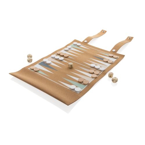 Opvouwbare backgammon en damspel bruin