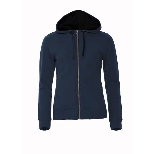 Classic hoodie full zip dames dark navy,l