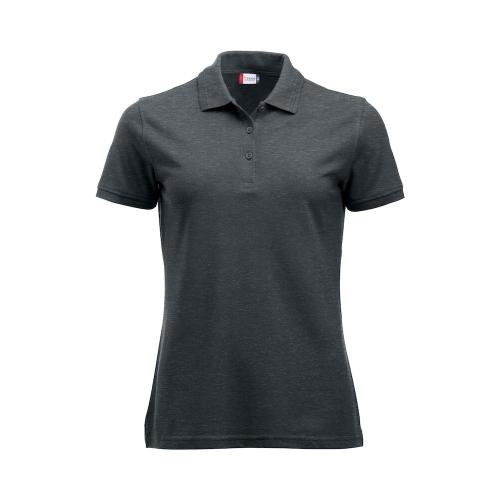 Manhattan dames polo antraciet melange,l