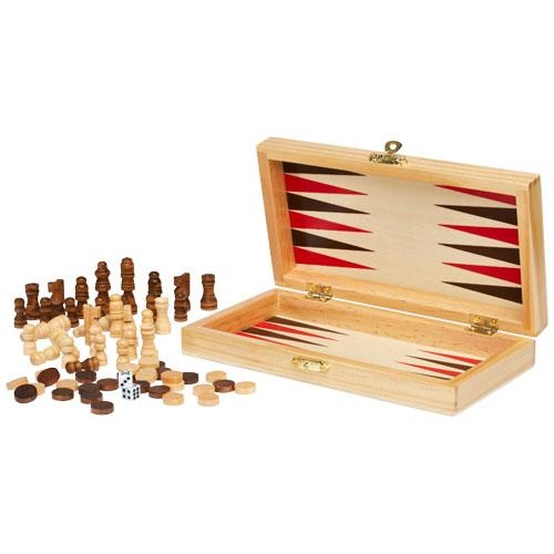 Mugo 3-in-1 houten spellenset naturel