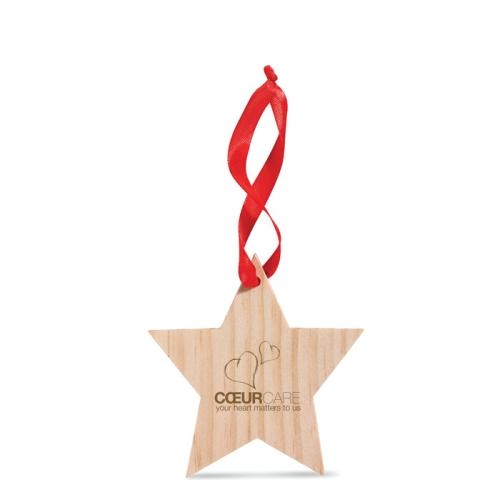 X-mas decohanger ster hout