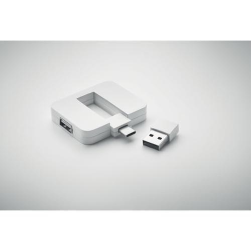 4-poorts USB-hub Square-c zwart