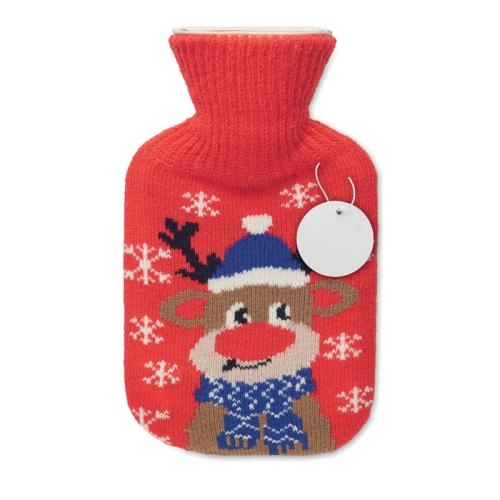 Warmwaterkruik kerstmotief 250 ml rood