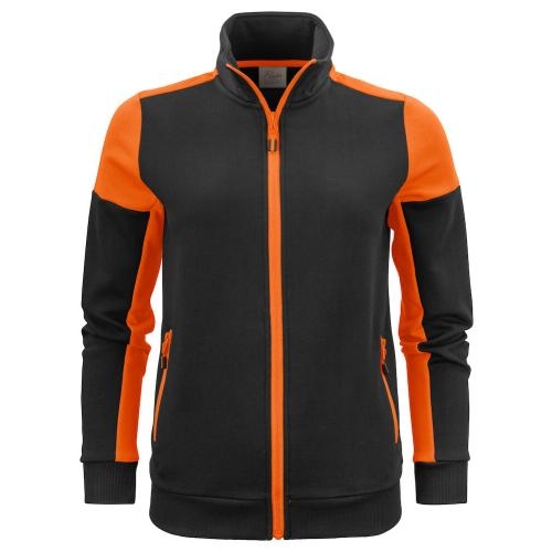 Sweatvest Prime dames zwart/oranje,2xl