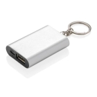 Sleutelhanger met powerbank 1.000 mAh zilver