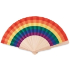 Houten regenboog handwaaier Bowfan