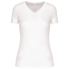 Dames sport-T-shirt V-hals wit,l