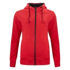 Classic hoodie full zip dames rood,l