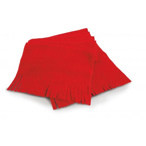 Polartherm fleece sjaal met franjes rood