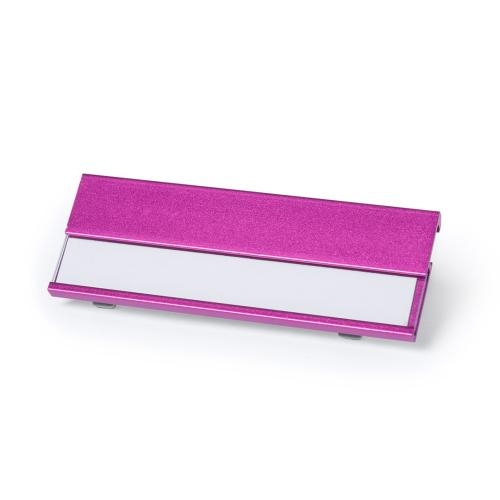 Gekleurde aluminium naambadge fuchsia